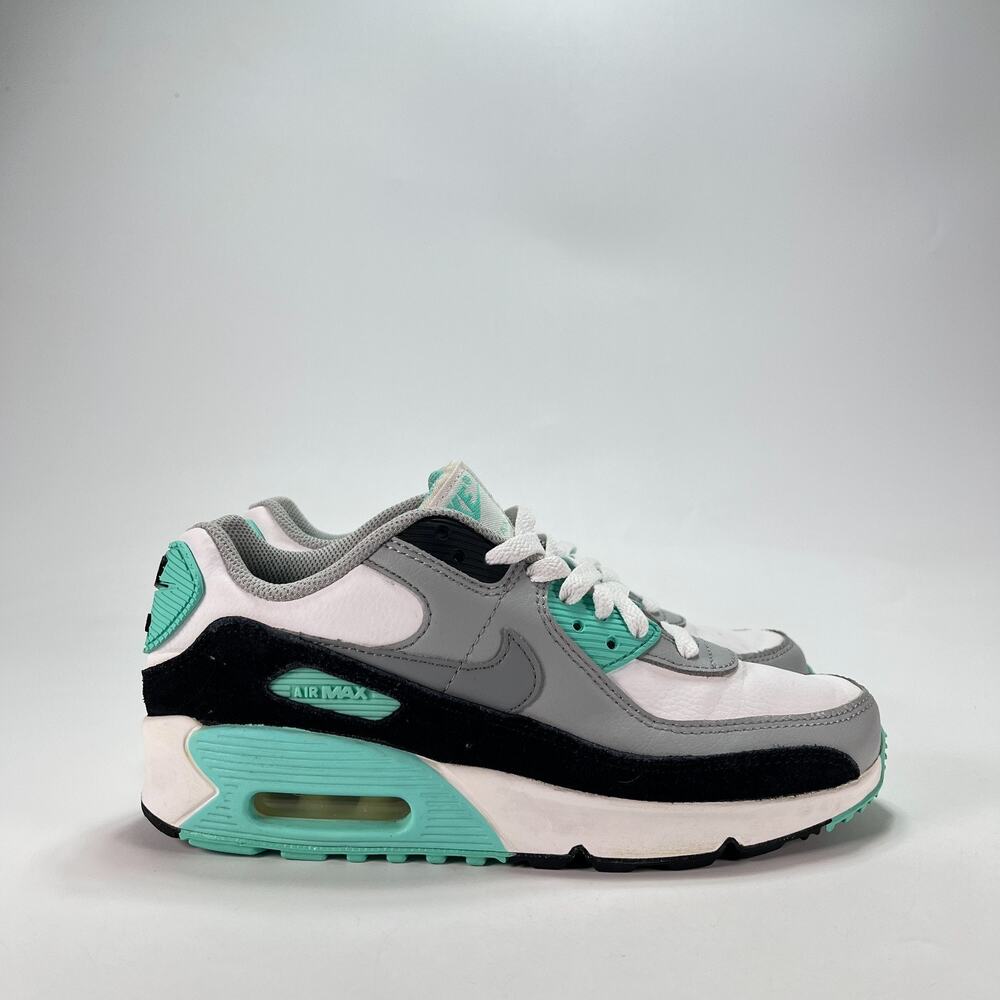 Nike Air Max 90 Hyper Turquoise White Grey Sneakers CD6864-102 Youth Size 5Y